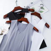 Men's Seamless Silk Tank Top – Sleeveless Summer Gym & Casual Undershirt - Himpall